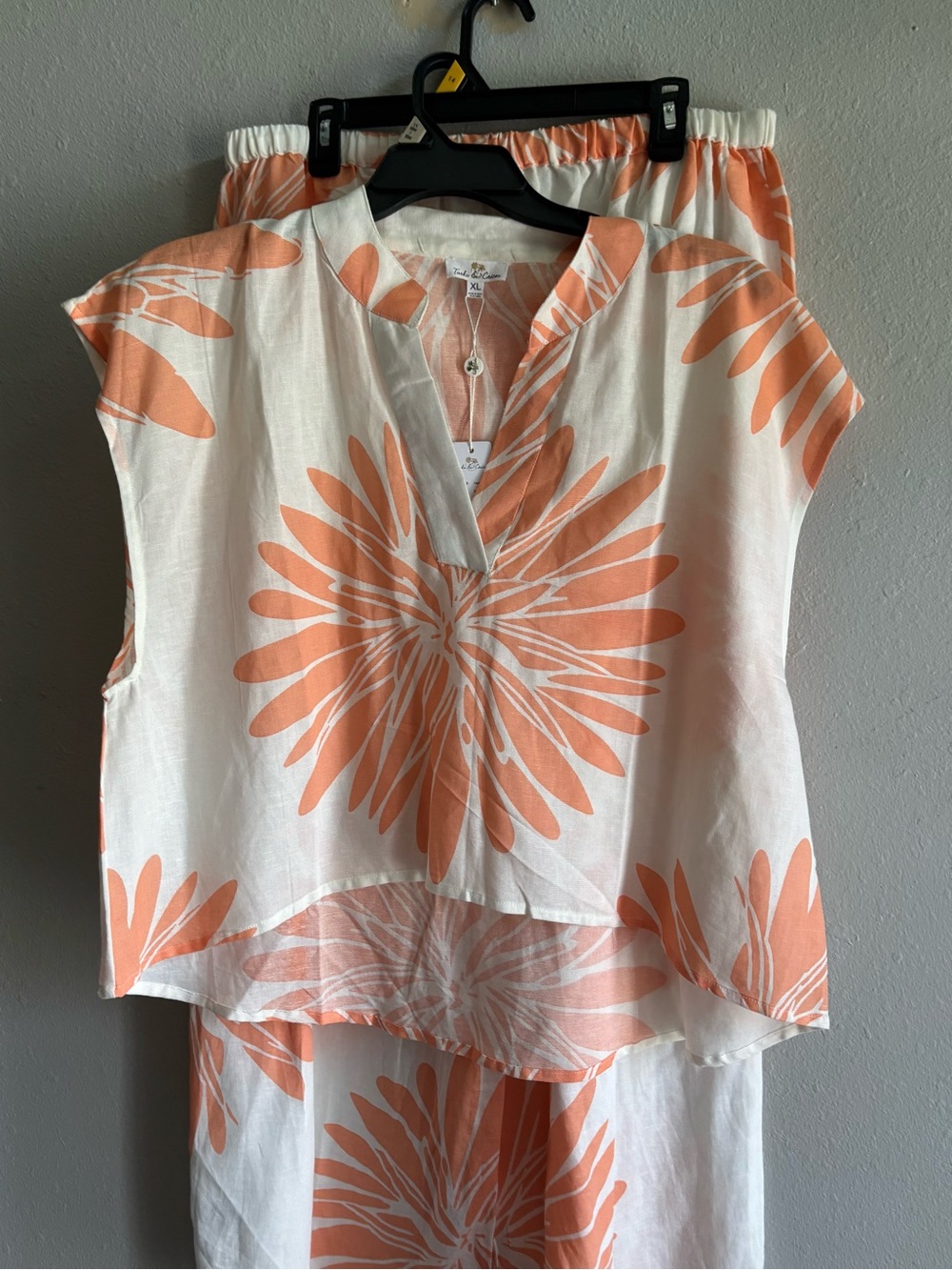 Turks & Caicos pantsuit orange/white